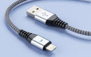 Motivo H21 Data Cable Braided Wire 120CM Apple Lightning (Grey) (S0010) - DataBlitz