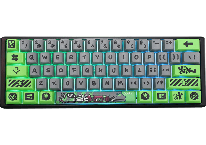 DUCKY YEAR OF THE RAT EDITION RGB LED DOUBLE SHOT PBT MECHANICAL KEYBOARD CHERRY MX BLUE (DKYOTR2020-CUSPHZAT1) - DataBlitz