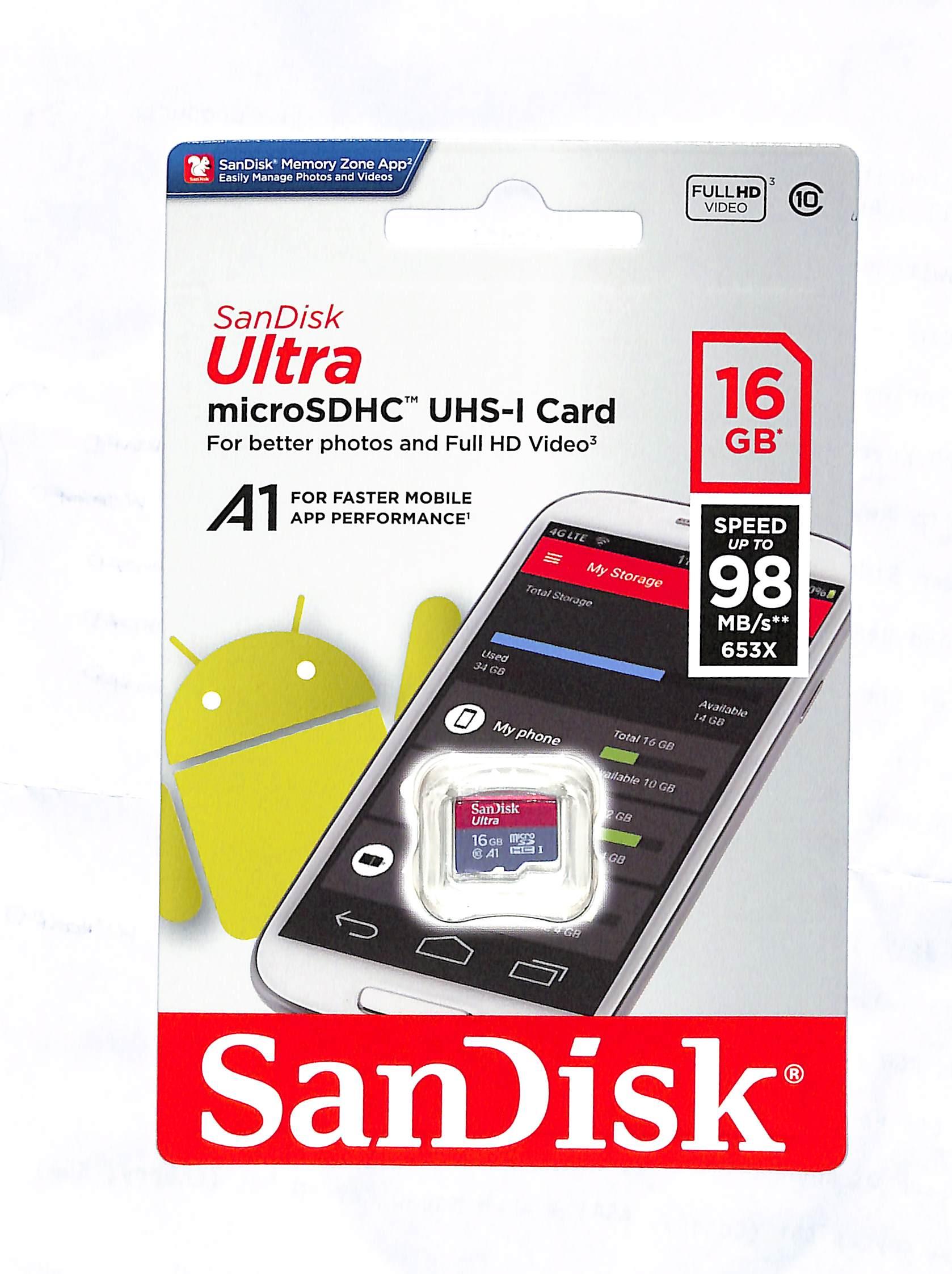 SANDISK ULTRA MICROSDXC UHS-1 CARD CLASS 10 A1 (98MB/S) 16GB - DataBlitz