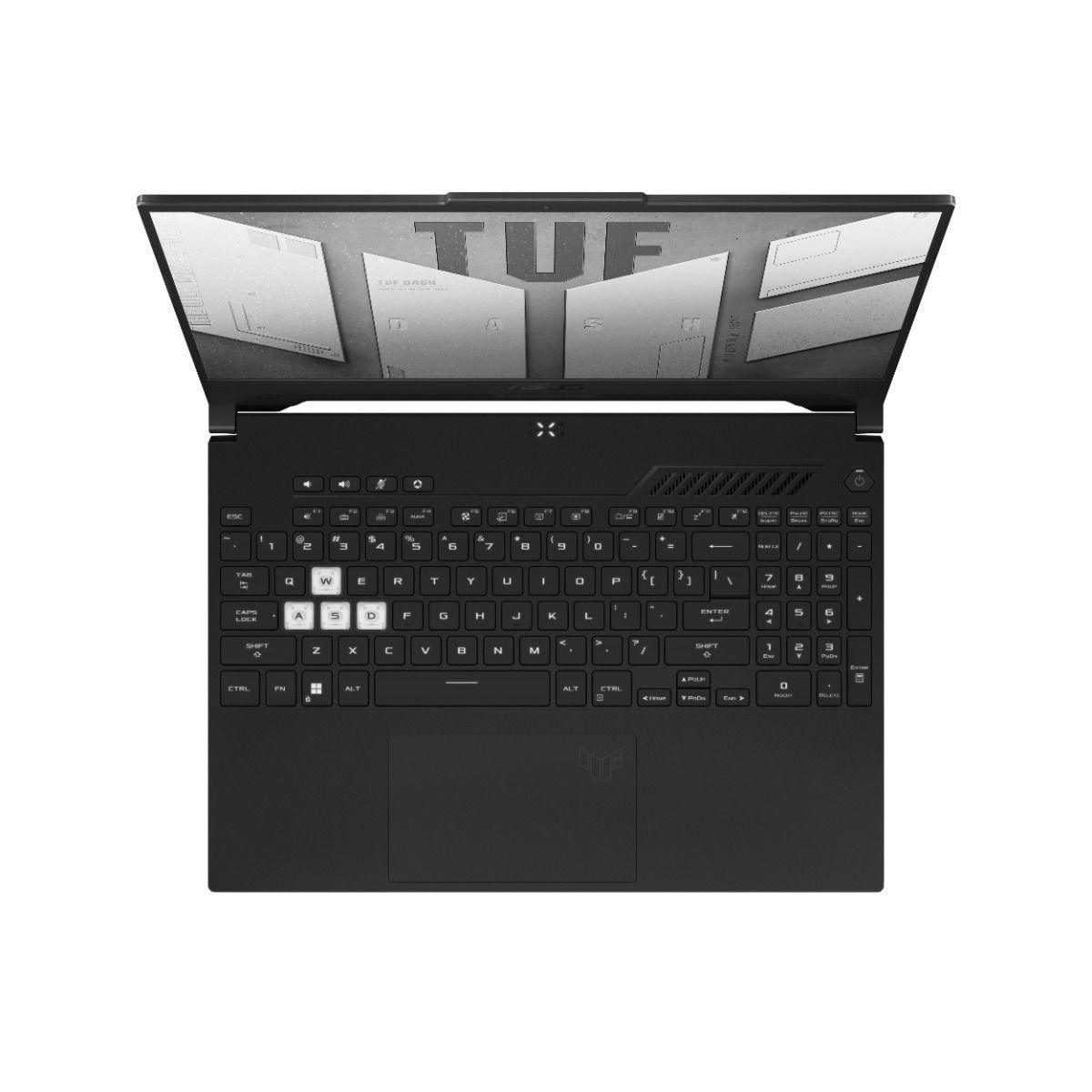 Asus TUF Dash F15 (2022) FX517ZE-HN030W Gaming Laptop (Off Black) | 15.6” FHD | i5-12450H | 8GB RAM DDR5 | 512GB M.2 SSD | RTX™ 3050 Ti | Windows 11 Home | TUF Gaming Backpack - DataBlitz