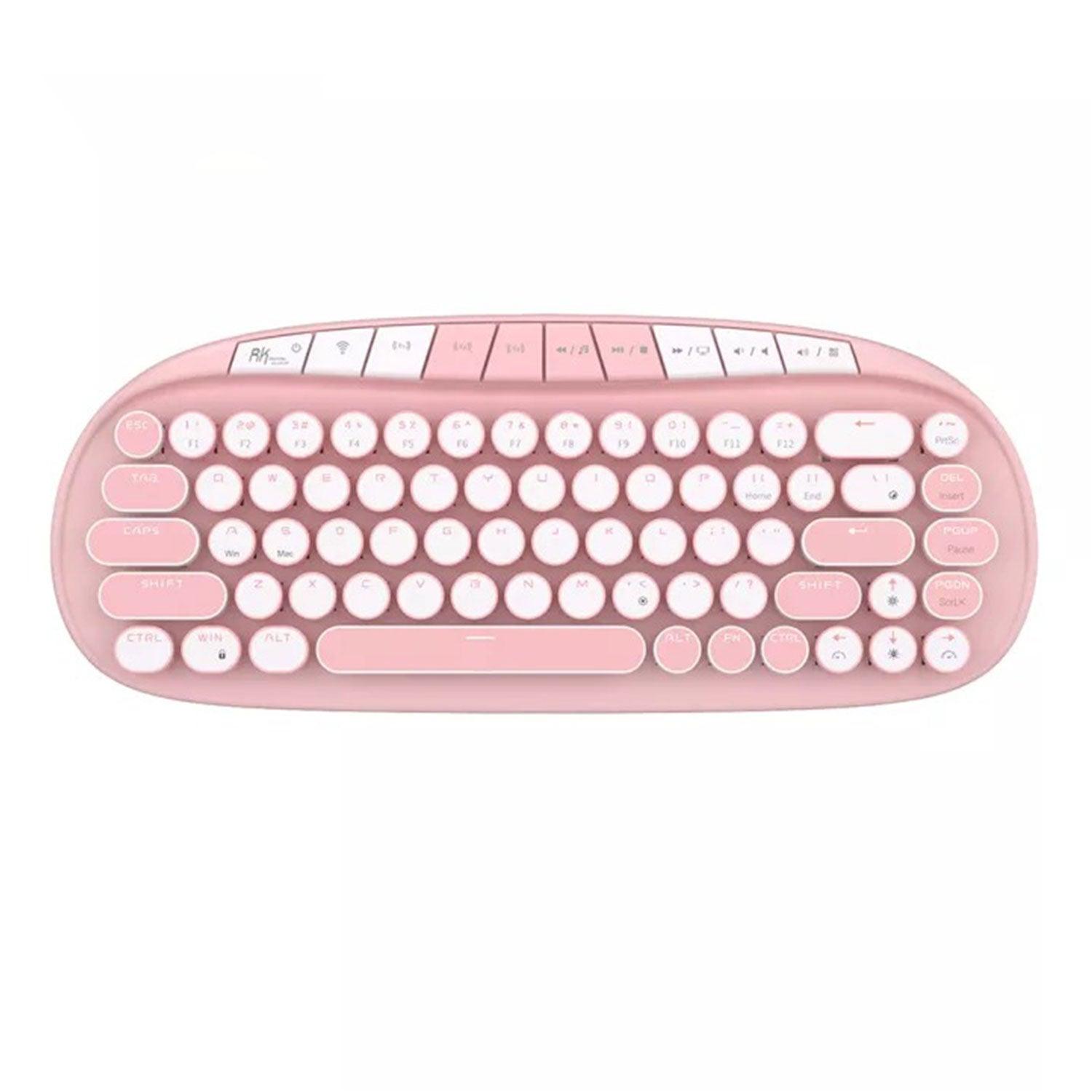 Royal Kludge RK Round Tri-Mode RGB 68 Keys Hot Swappable Mechanical Keyboard Pink (Pink Switch) - DataBlitz