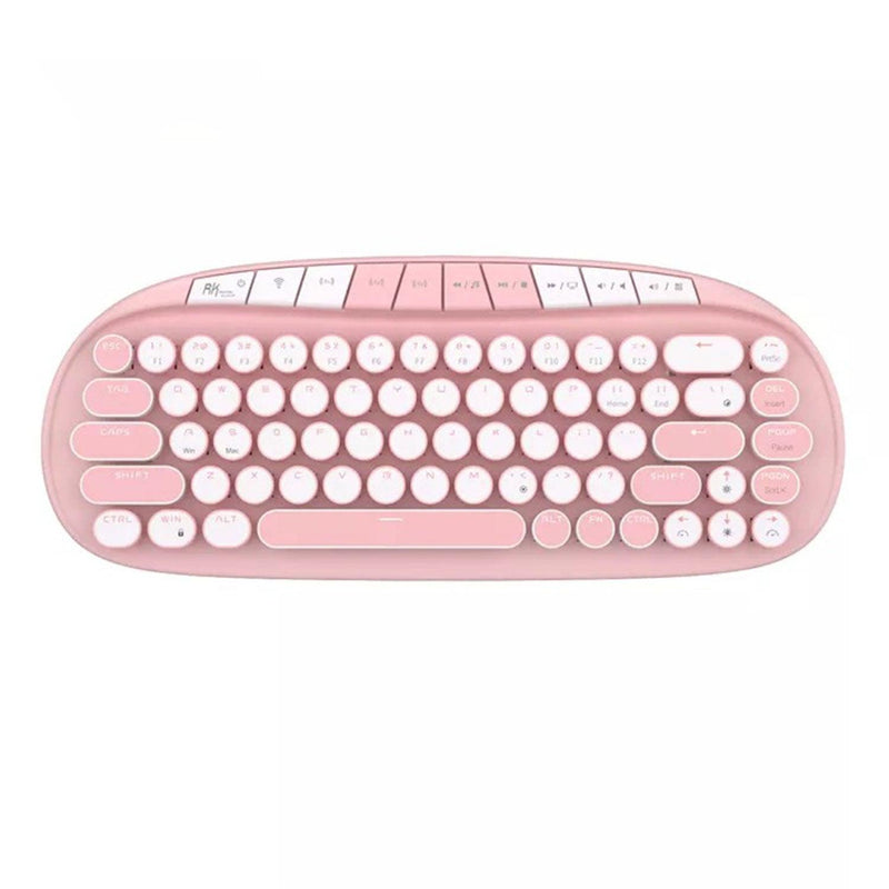 Royal Kludge RK Round Tri-Mode RGB 68 Keys Hot Swappable Mechanical Keyboard Pink (Pink Switch) - DataBlitz