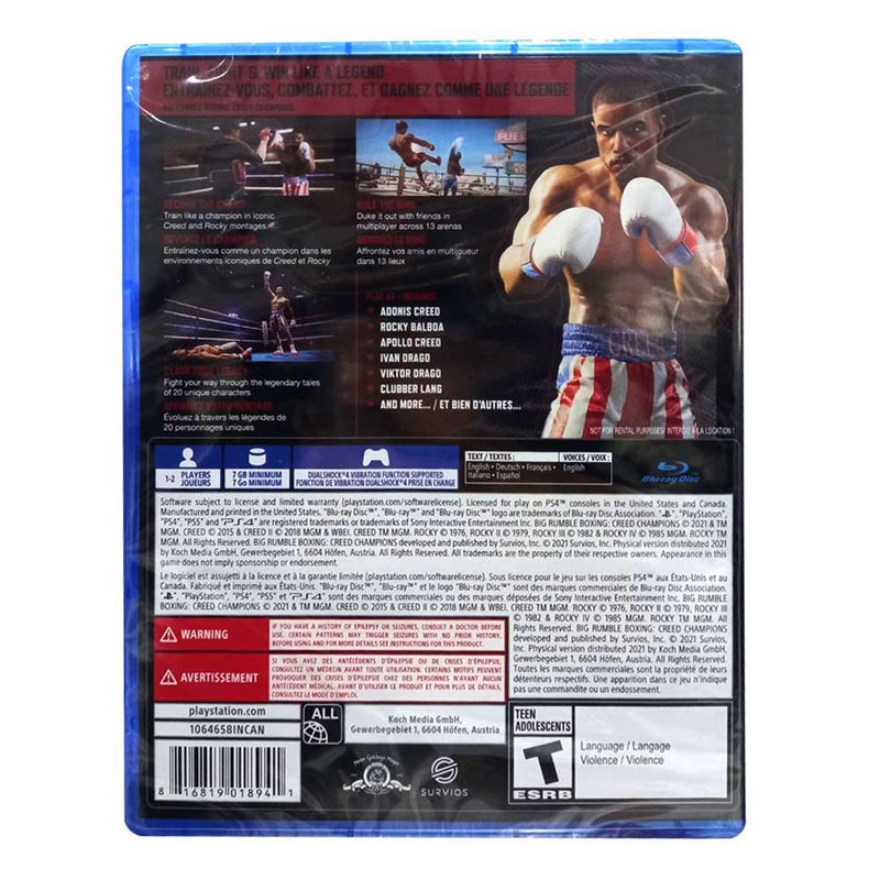 PS4 BIG RUMBLE BOXING CREED CHAMPIONS ALL (US) (ENG/FR) - DataBlitz