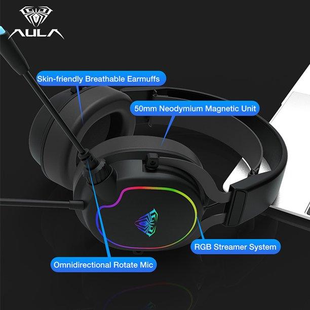 Aula Wind F606 RGB Wired Gaming Headset With Noise Cancelling Microphone - DataBlitz