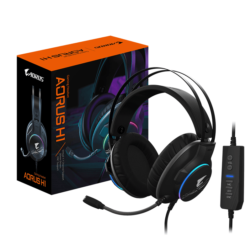 GIGABYTE AORUS H1 7.1 SURROUND SOUND GAMING HEADSET - DataBlitz