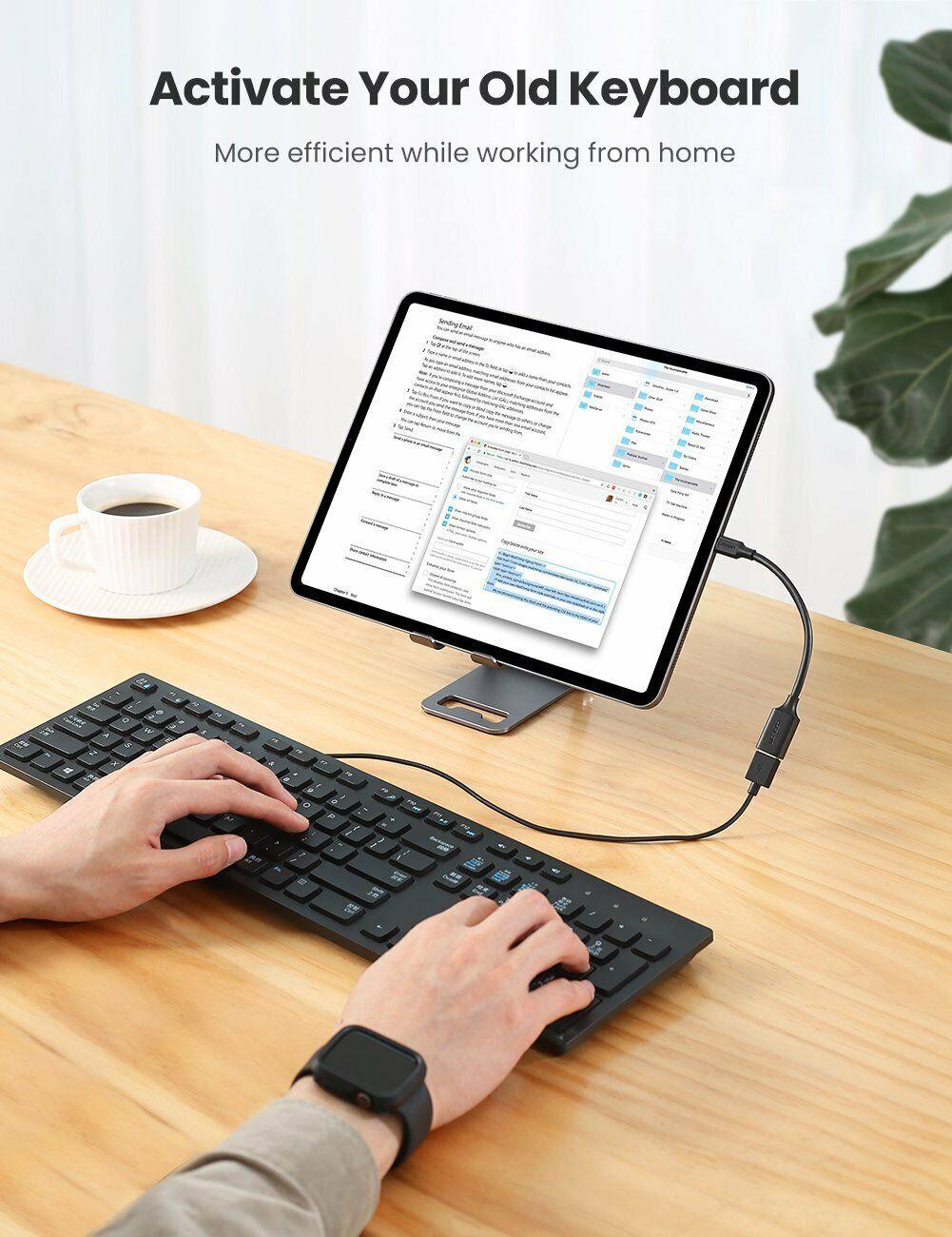 UGREEN USB-C Male To USB 3.0 a Female OTG Cable 15cm (Black) (US154/30701)