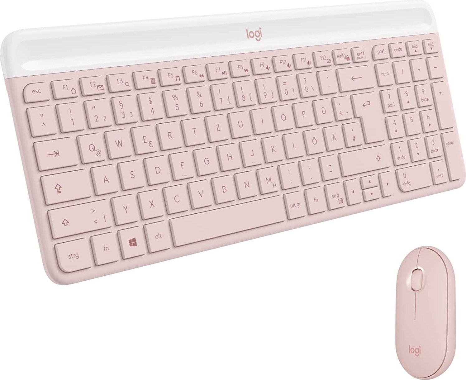 Logitech Slim Combo MK470 Wireless Keyboard And Mouse (Rose) - DataBlitz