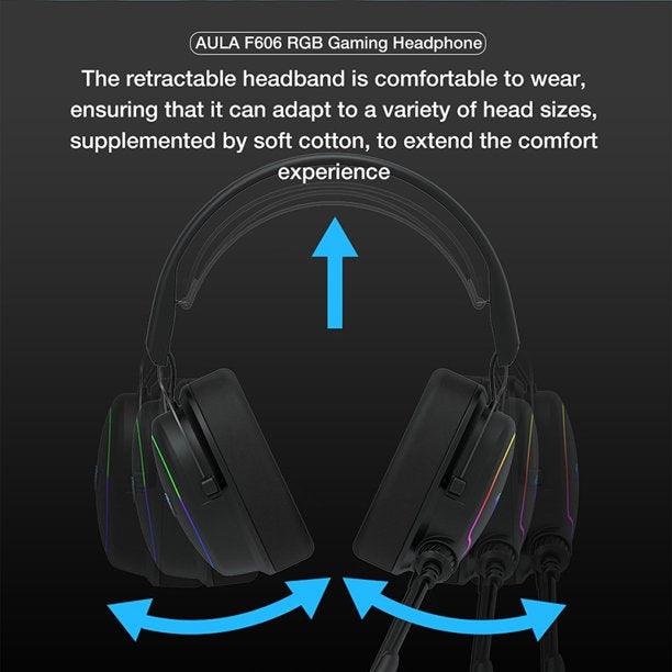 Aula Wind F606 RGB Wired Gaming Headset With Noise Cancelling Microphone - DataBlitz