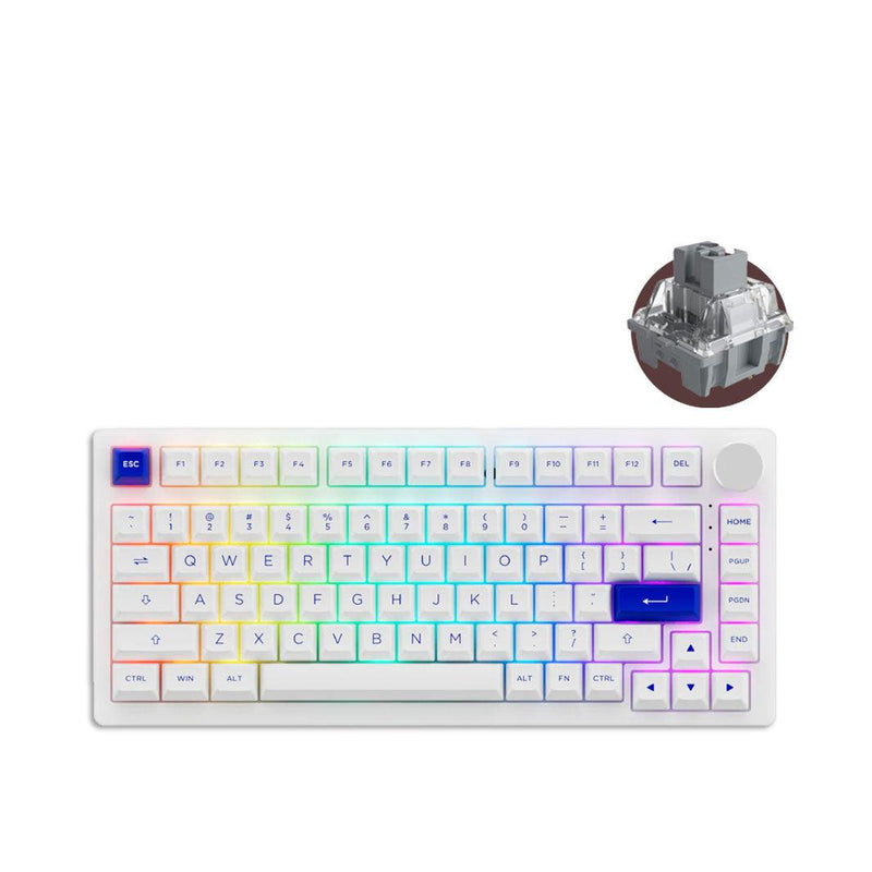 AKKO PC75B Plus Blue On White RGB Mechanical Keyboard (AkkO CS Silver-Lubed) - DataBlitz