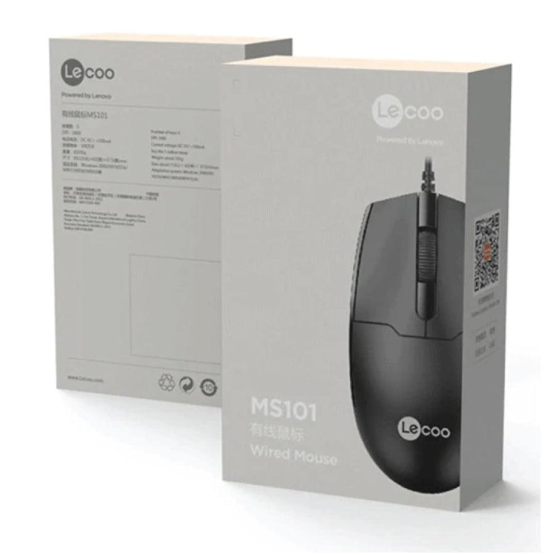 LECOO MS101 WIRED MOUSE (BLACK) - DataBlitz