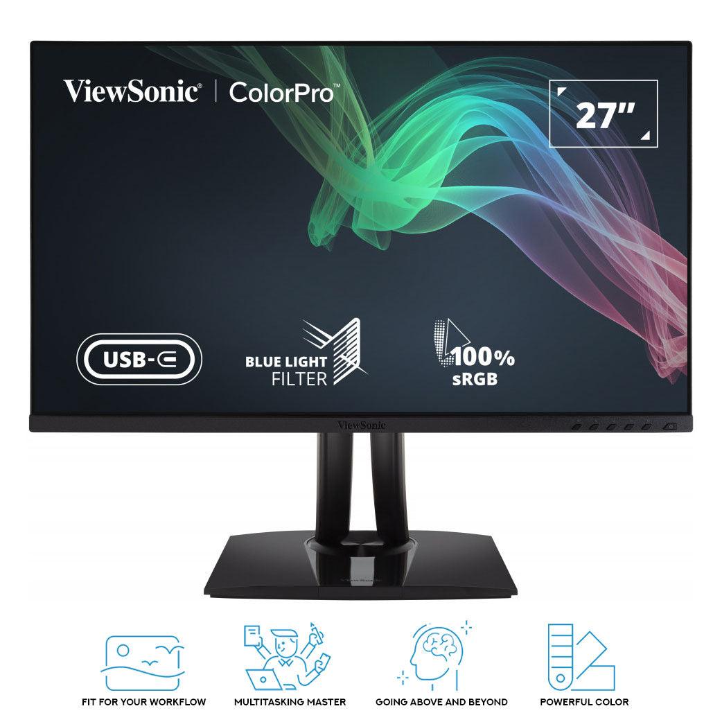 Viewsonic VP2756-2K 27" 2k QHD Pantone Validated 100 Percent SRGB & Factory Pre-Calibrated Monitor With 60W USB-C