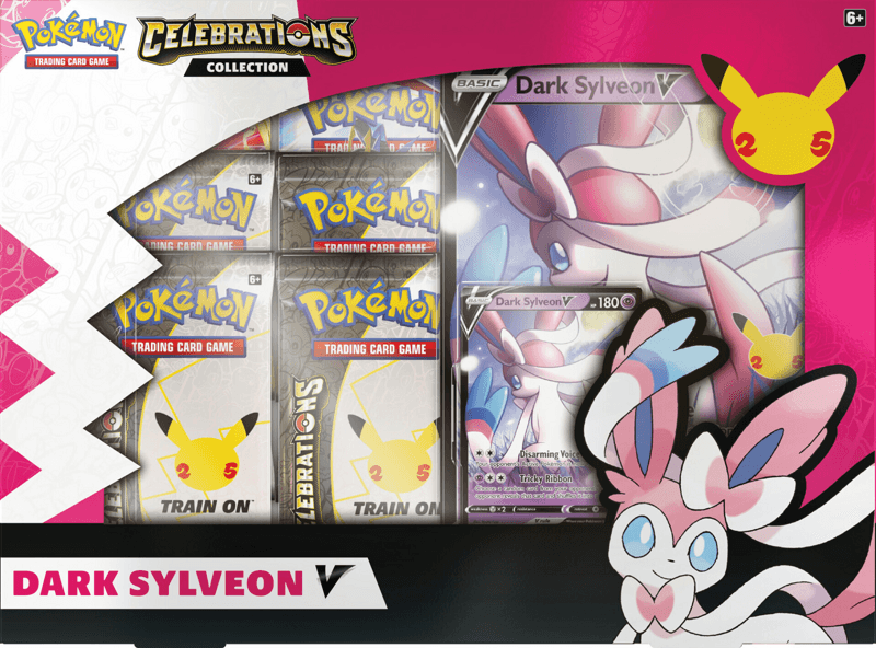 POKEMON TCG 25TH ANNIVERSARY CELEBRATIONS DARK SYLVEON V COLLECTION BOX (290-80939) - DataBlitz