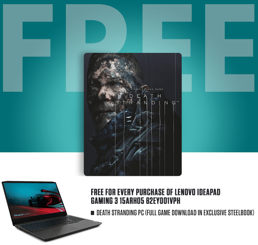 LENOVO IDEAPAD GAMING 3 15ARH05 82EY001VPH GAMING LAPTOP | 15.6" FHD | RYZEN 7 4800H | 8GB DDR4 | 1TB HDD | GTX 1650 TI | WIN10 + DEATH STRANDING (PC DIGITAL) - DataBlitz