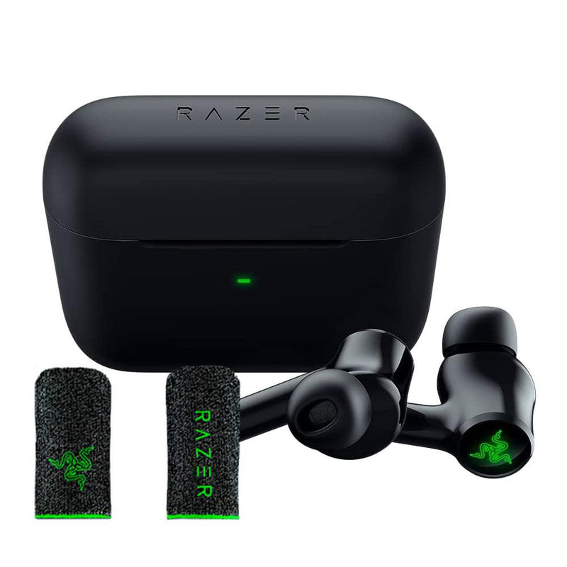 RAZER HAMMERHEAD TRUE WIRELESS EARBUDS 2021 (BLACK) + RAZER GAMING NON-SLIP FINGER SLEEVE FOR MOBILE GAMING (2-PIECE PACK) BUNDLE - DataBlitz