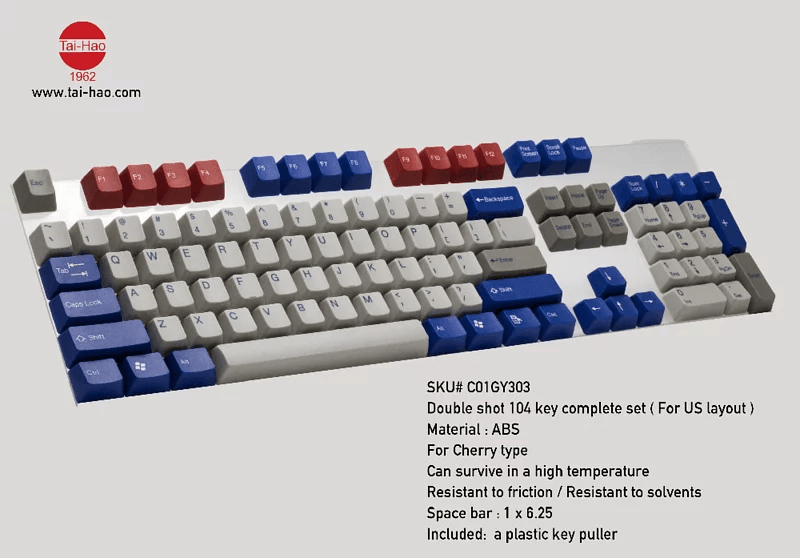 TAIHAO DOUBLE SHOT ABS KEYCAPS SET FOR CHERRY MX SWITCH (104-KEYS) (ROBOT) (C01GY303) - DataBlitz