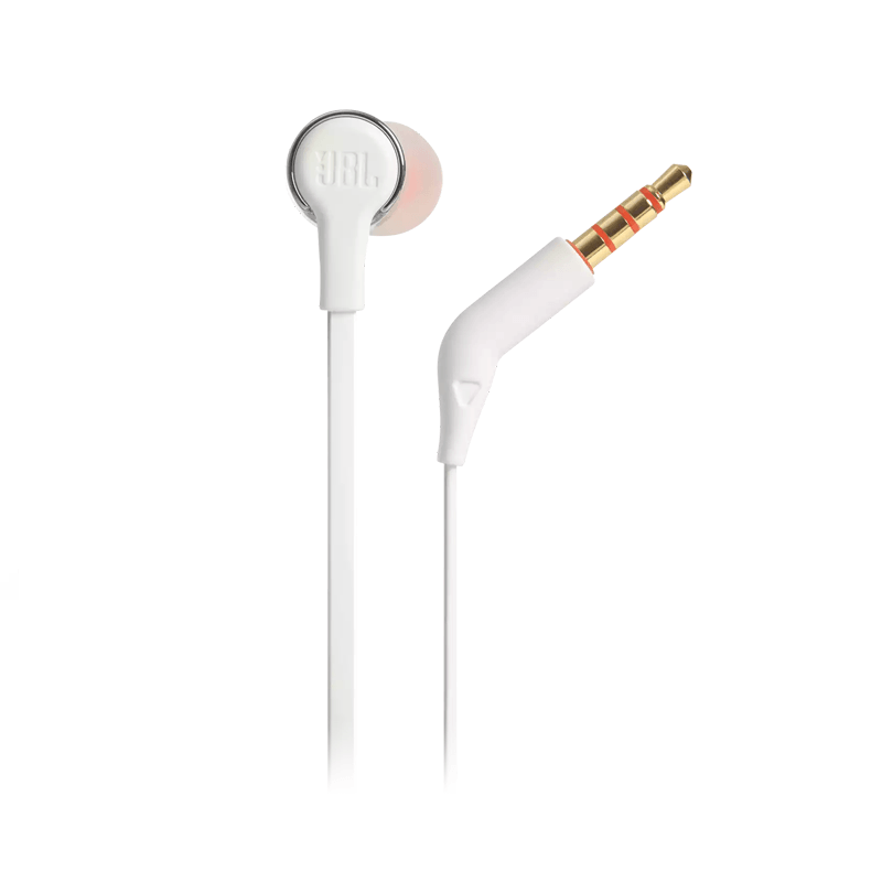 JBL TUNE 210 IN-EAR HEADPHONE WITH ONE-BUTTON REMOTE/MIC (WHITE/GRAY) - DataBlitz