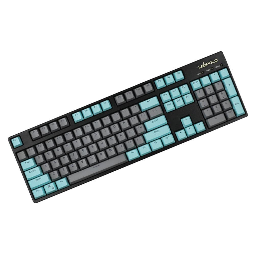104 Doubleshot OEM PBT Keycaps (Cyan Gray) - DataBlitz