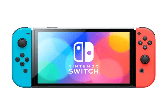 NINTENDO SWITCH OLED CONSOLE WITH RED/BLUE JOYCON (OLED MODEL) - DataBlitz