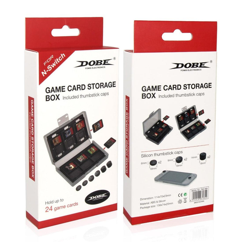 DOBE NSW GAME CARD STORAGE BOX INCLUDED THUMBSTICK CAPS 24 GAME CARDS (TNS-1844) - DataBlitz