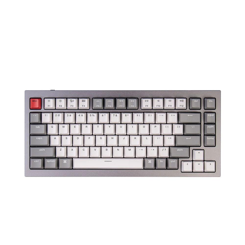 Keychron Q1 QMK Custom Mechanical Silver Grey Keyboard (Gateron Phantom Red Switch) (Q1D1) - DataBlitz