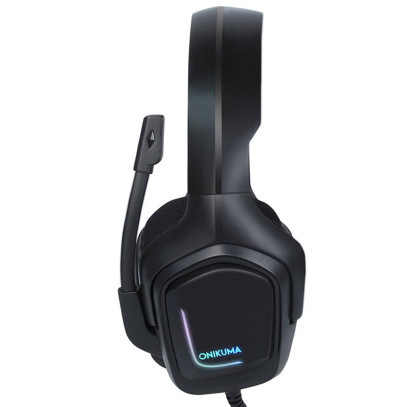 Onikuma K20 Wired Gaming Headset With Microphone RGB Light Noise Cancelling (Black) - DataBlitz