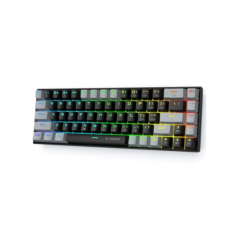 E-YOOSO Z-686 RGB 68 Keys Hot Swappable Mechanical Keyboard Black/Gray (Blue Switch) - DataBlitz