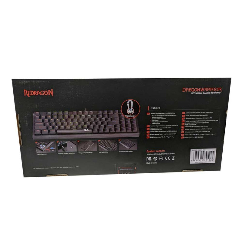 REDRAGON DRAGON WARRIOR MECHANICAL GAMING KEYBOARD (BLACK) (DUST-PROOF BLUE) (K603P-KBS) - DataBlitz