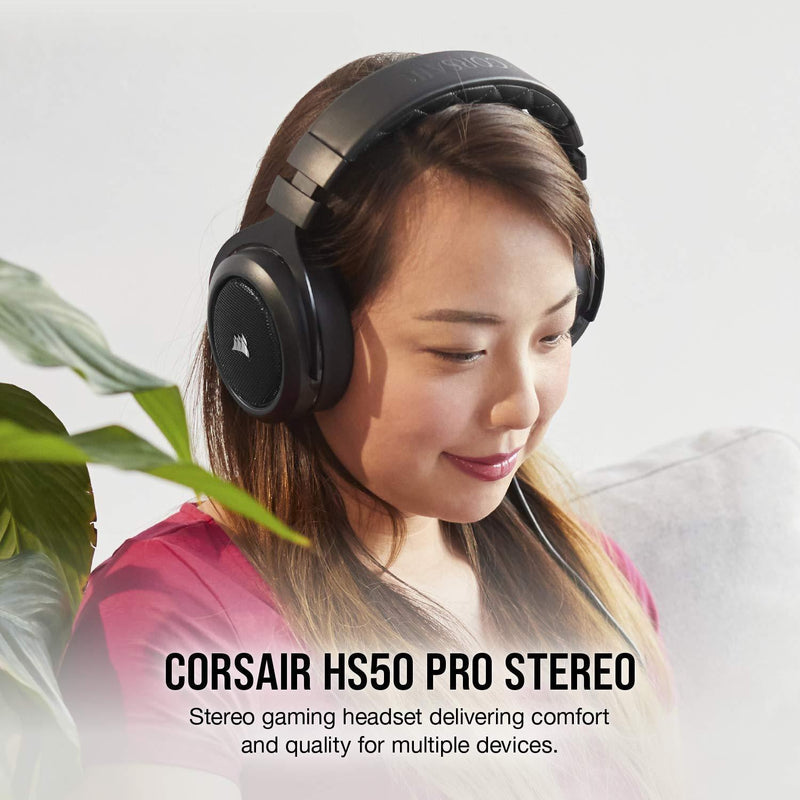 CORSAIR HS50 PRO STEREO GAMING HEADSET (CARBON) - DataBlitz