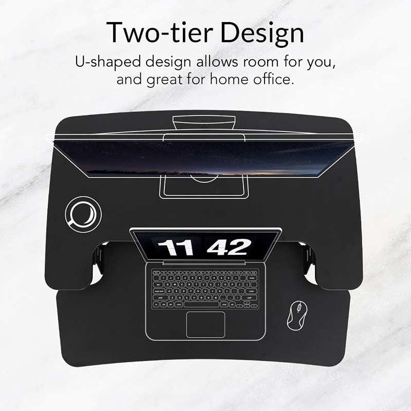 FLEXISPOT STANDING DESK CONVERTER 28-INCHES (M6-BLACK) - DataBlitz