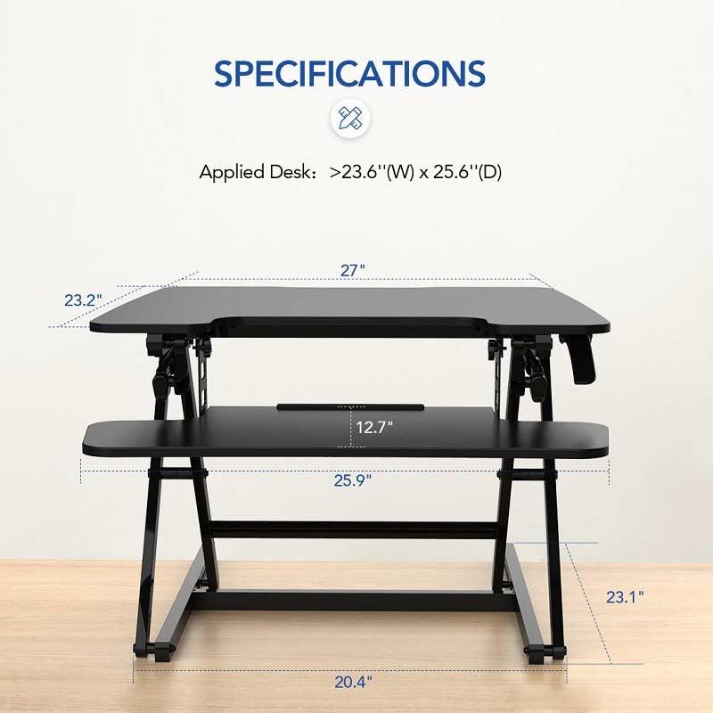 FLEXISPOT STANDING DESK CONVERTER 27-INCHES (M8-BLACK) - DataBlitz