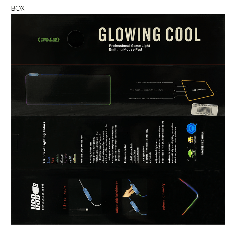 ROYAL KLUDGE GLOWING COOL PROFESSIONAL GAME LIGHT EMITTING MOUSE PAD (300X800MM) (BLACK) - DataBlitz