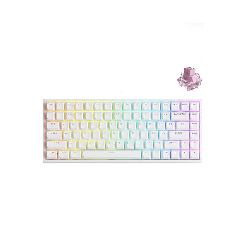 Akko 3084S Shine-Through RGB Hot-Swappable Mechanical Keyboard White (Akko CS Jelly Pink) - DataBlitz