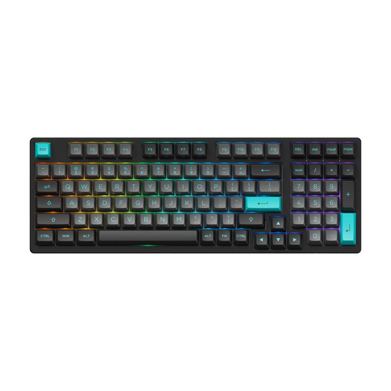 AKKO Black & Cyan 3098B Multi-Modes RGB Mechanical Keyboard (AKKO CS Jelly Blue) - DataBlitz