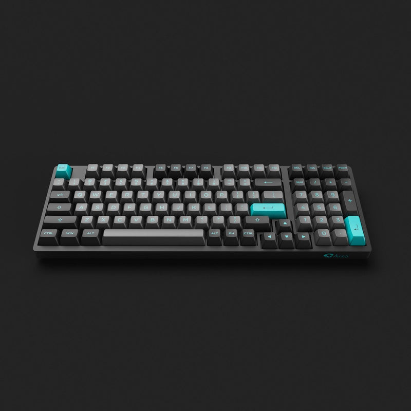 AKKO Black & Cyan 3098B Multi-Modes RGB Mechanical Keyboard (AKKO CS Jelly Blue) - DataBlitz