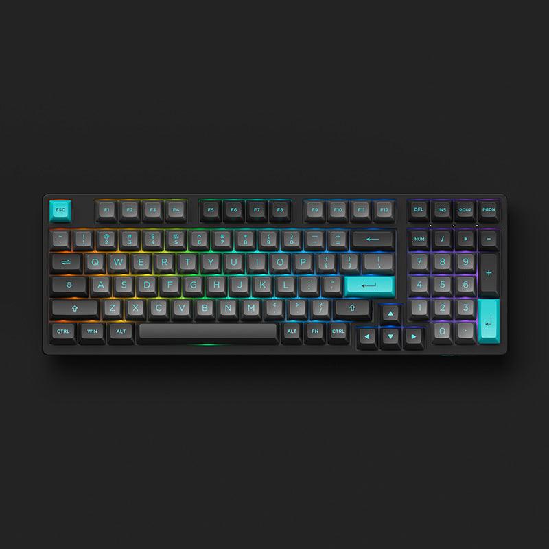 AKKO Black & Cyan 3098N Multi-Modes RGB Mechanical Keyboard (TTC Silent Brown Switch) - DataBlitz