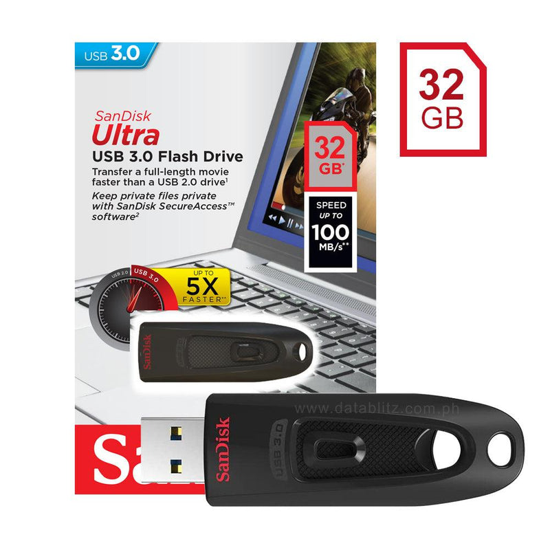 SANDISK ULTRA USB 3.0 FLASH DRIVE 32GB - DataBlitz