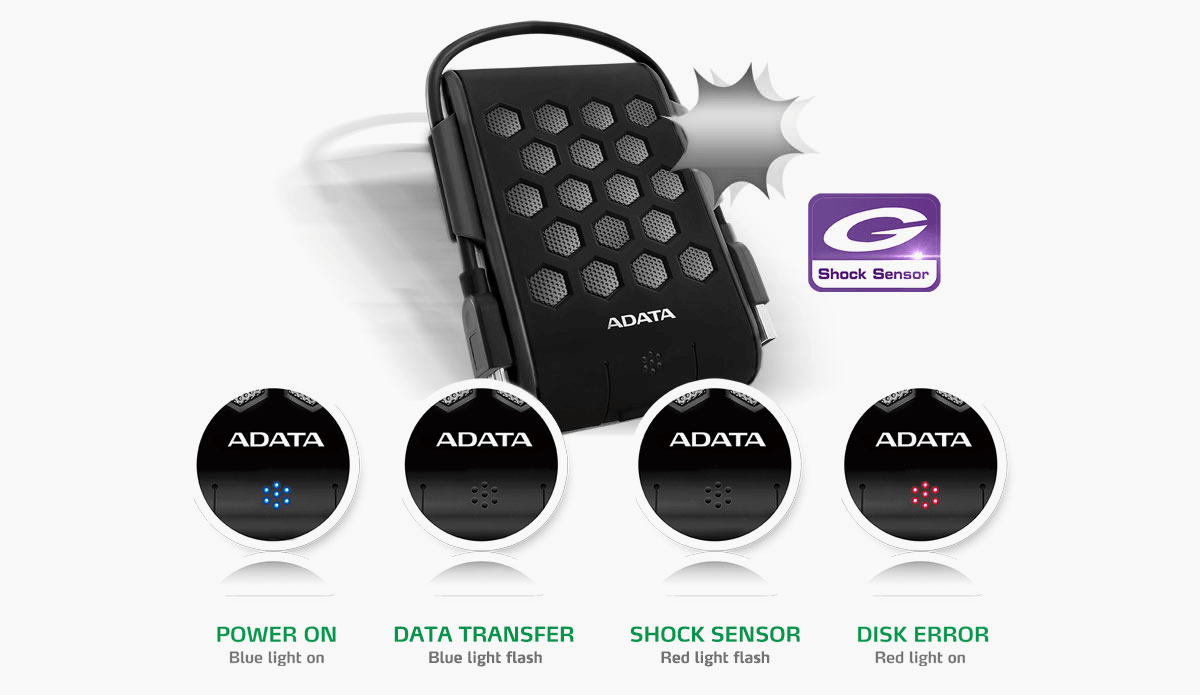 ADATA HD720 SHOCK-PROOF MILITARY GRADE TRIPLE-LAYER PROTECTION EXTERNAL HARD DRIVE 2TB (BLACK) - DataBlitz
