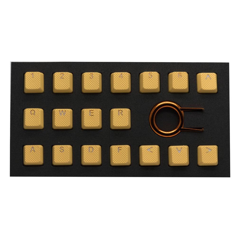 TAIHAO RUBBER DOUBLE SHOT BACKLIT GAMING KEYCAPS SET FOR CHERRY MX SWITCH TYPE (18-KEYS) (NEON ORANGE) - DataBlitz