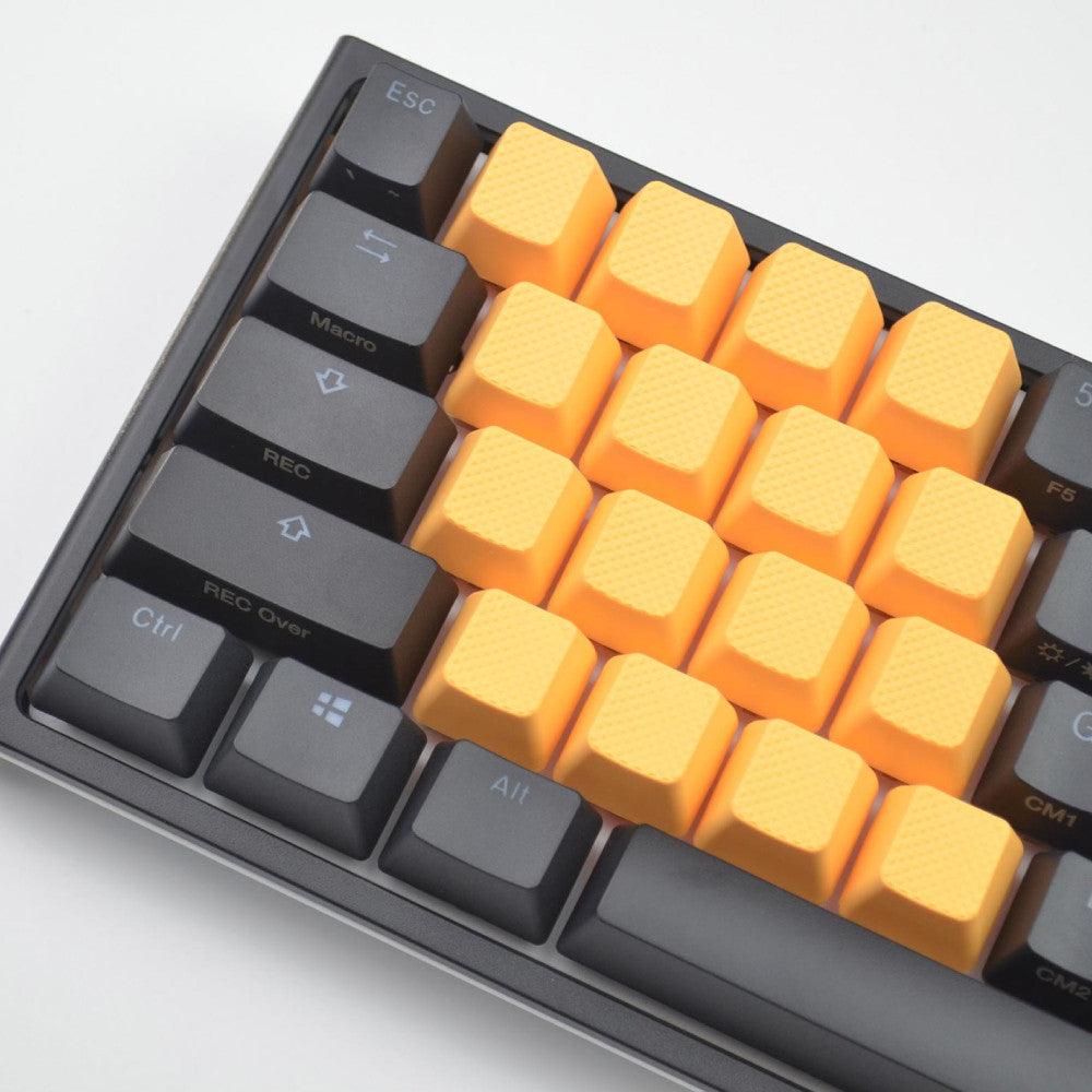 TAIHAO RUBBER DOUBLE SHOT BACKLIT GAMING KEYCAPS SET FOR CHERRY MX SWITCH TYPE (18-KEYS) (NEON ORANGE) - DataBlitz