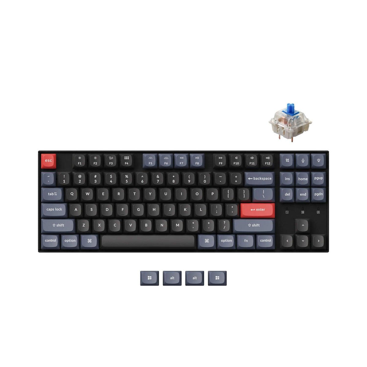 Keychron K8 Pro QMK/VIA White Backlight Hot-Swappable Wireless Mechanical Keyboard (Gateron G Pro Blue Switch) (K8P-G2) - DataBlitz