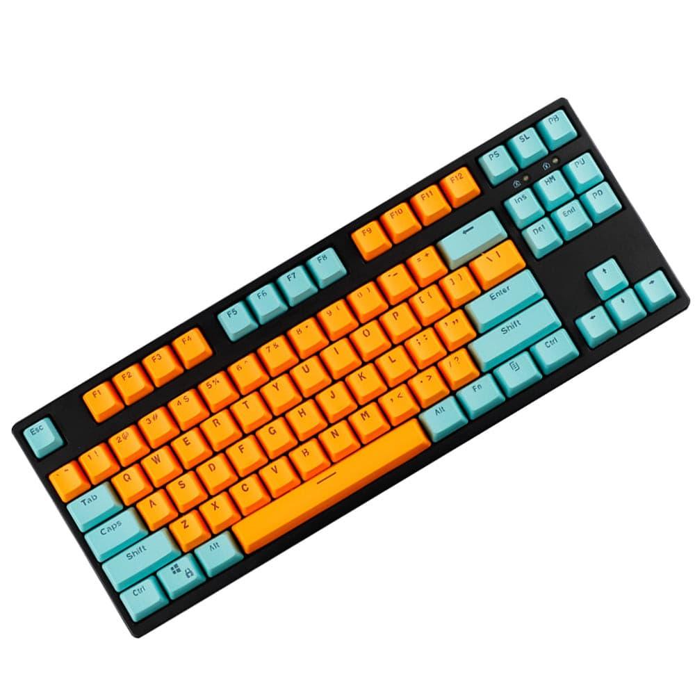 104 Doubleshot OEM PBT Keycaps (Green Orange) - DataBlitz