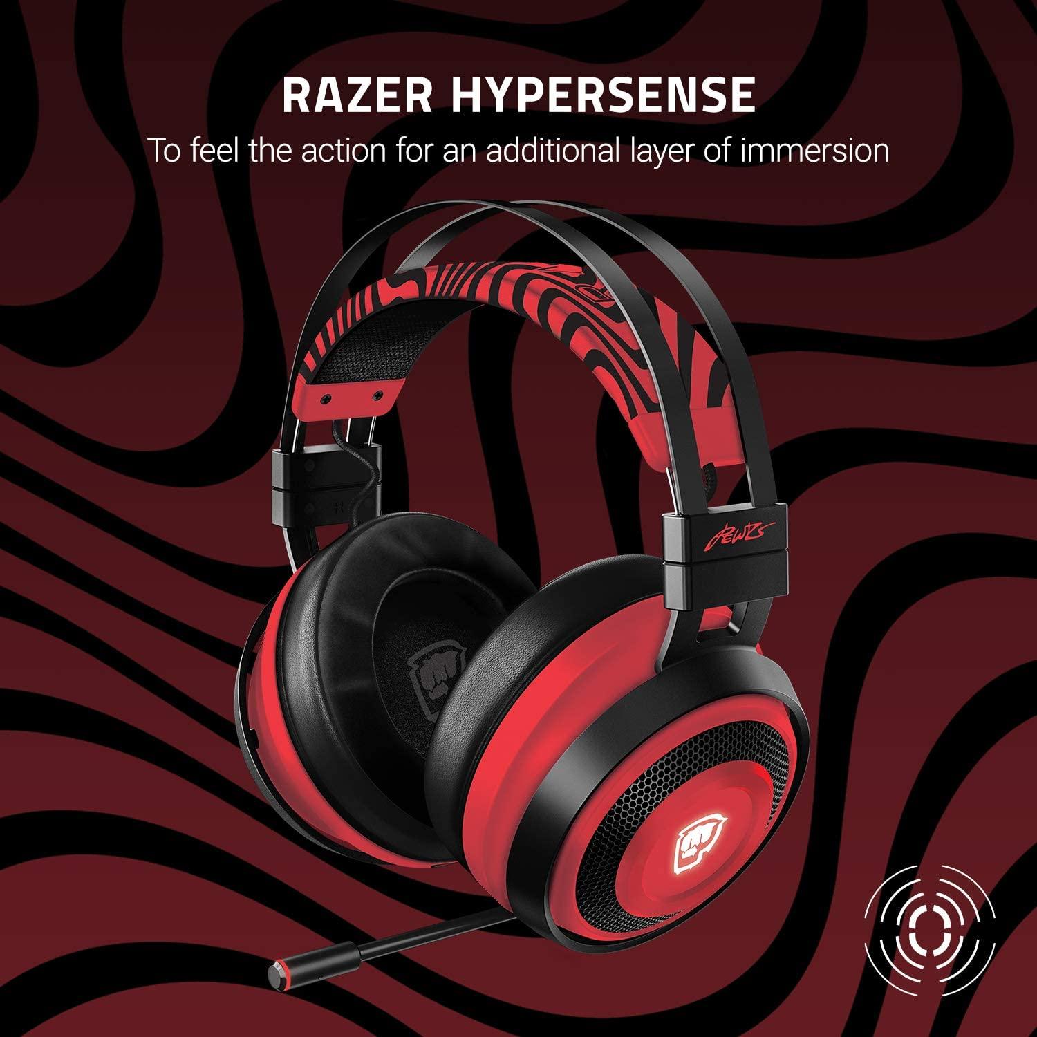 RAZER NARI ULTIMATE WIRELESS GAMING HEADSET PEWDIEPIE EDITION WITH RAZER HYPERSENSE TECHNOLOGY - DataBlitz