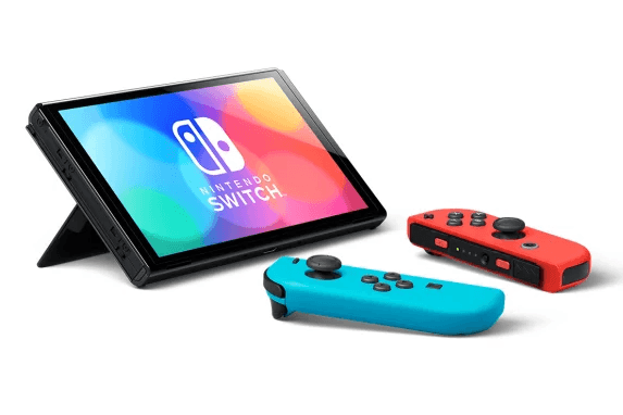 NINTENDO SWITCH OLED CONSOLE WITH RED/BLUE JOYCON (OLED MODEL) - DataBlitz