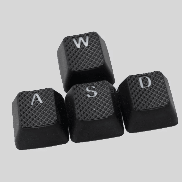 TAIHAO RUBBER DOUBLE SHOT BACKLIT GAMING WASD KEYCAPS SET FOR CHERRY MX SWITCH TYPE (8-KEYS) (BLACK) - DataBlitz