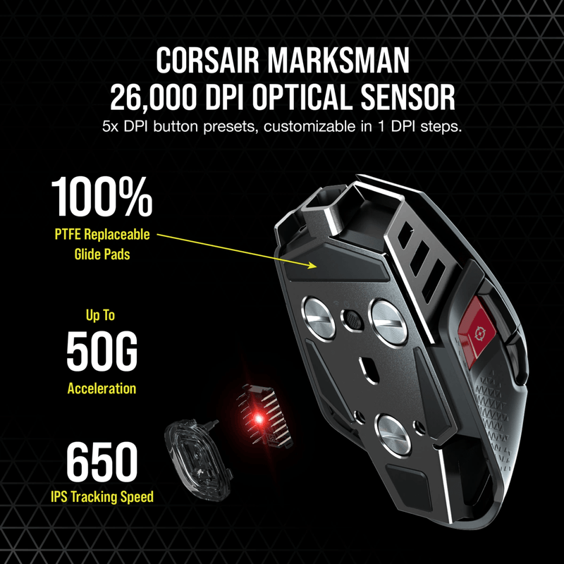 CORSAIR M65 RGB ULTRA WIRELESS TUNABLE FPS GAMING MOUSE (BLACK) - DataBlitz