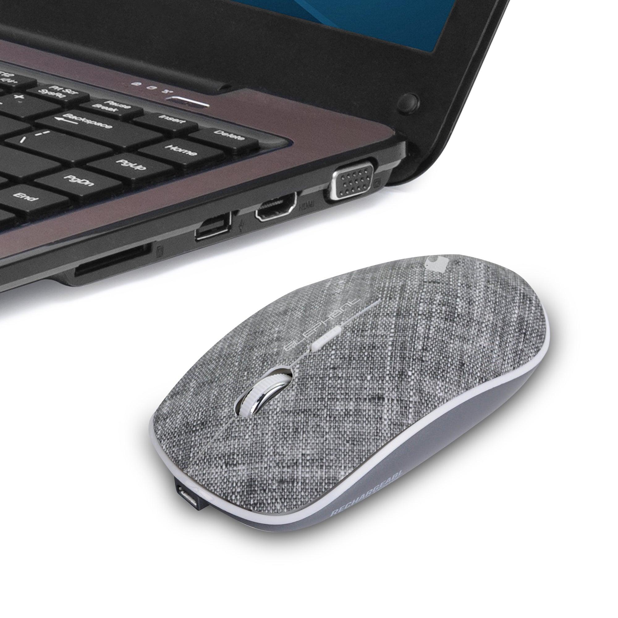 ELEPHANT 2.4G RECHARGEABLE WIRELESS MOUSE (ELE-M524-GREY) - DataBlitz