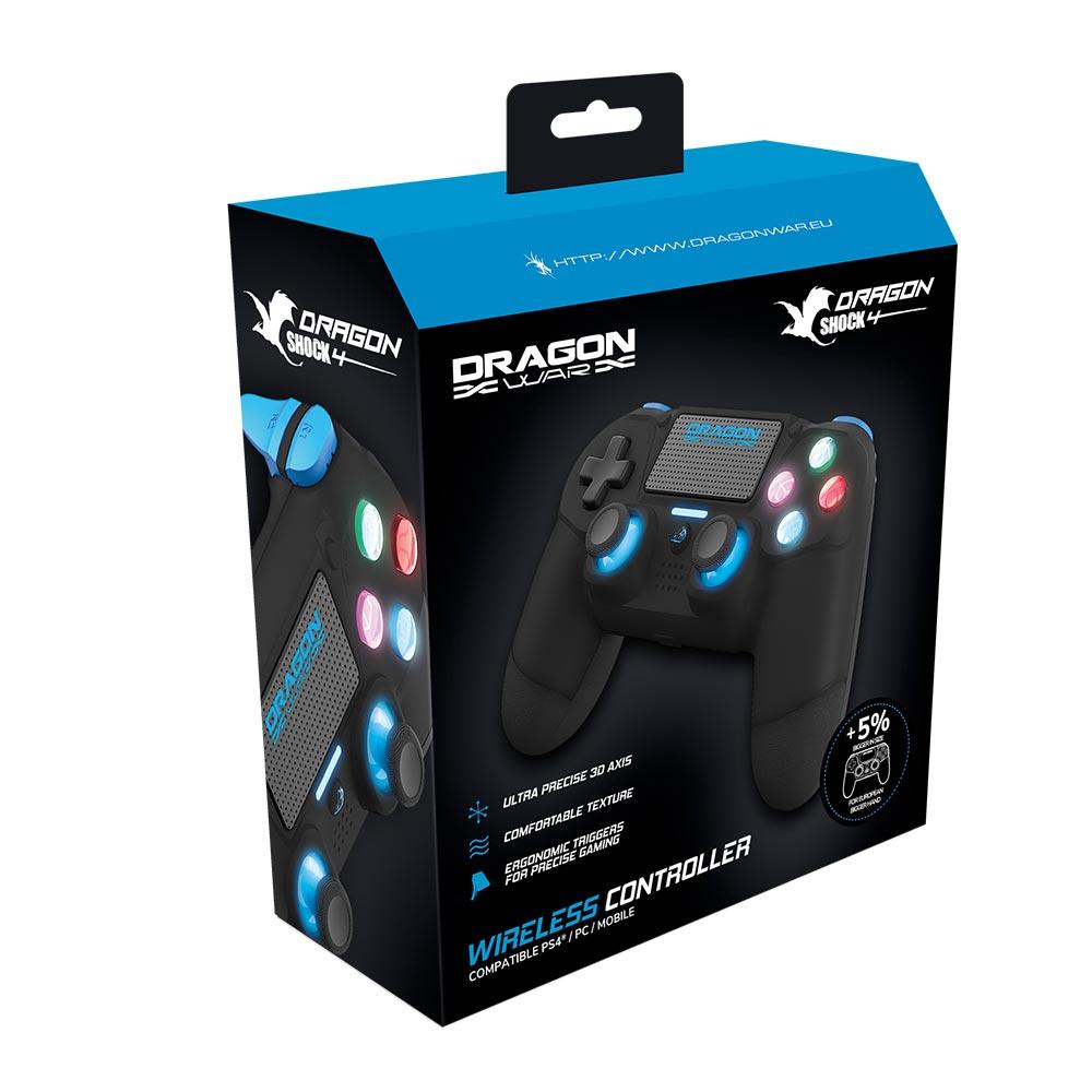 DRAGONWAR WIRELESS CONTROLLER COMPATIBLE FOR PS4/PC/MOBILE (BLACK) (GSPS4-BK) - DataBlitz