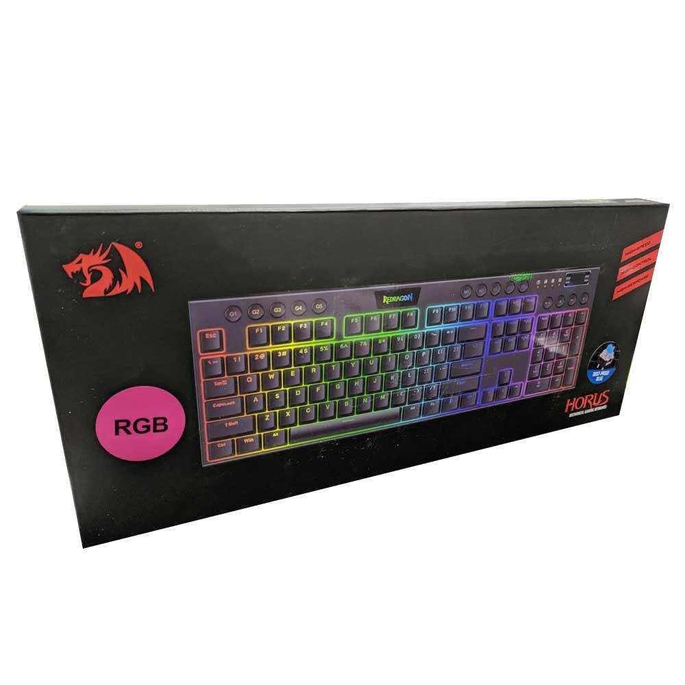 REDRAGON HORUS MECHANICAL GAMING KEYBOARD (BLACK) (DUST-PROOF BLUE) (K618-RGB) - DataBlitz