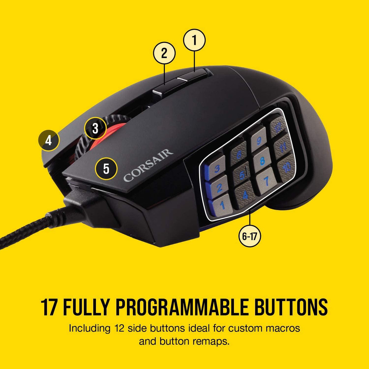 CORSAIR GAMING SCIMITAR RGB ELITE MOBA/MMO GAMING MOUSE - DataBlitz