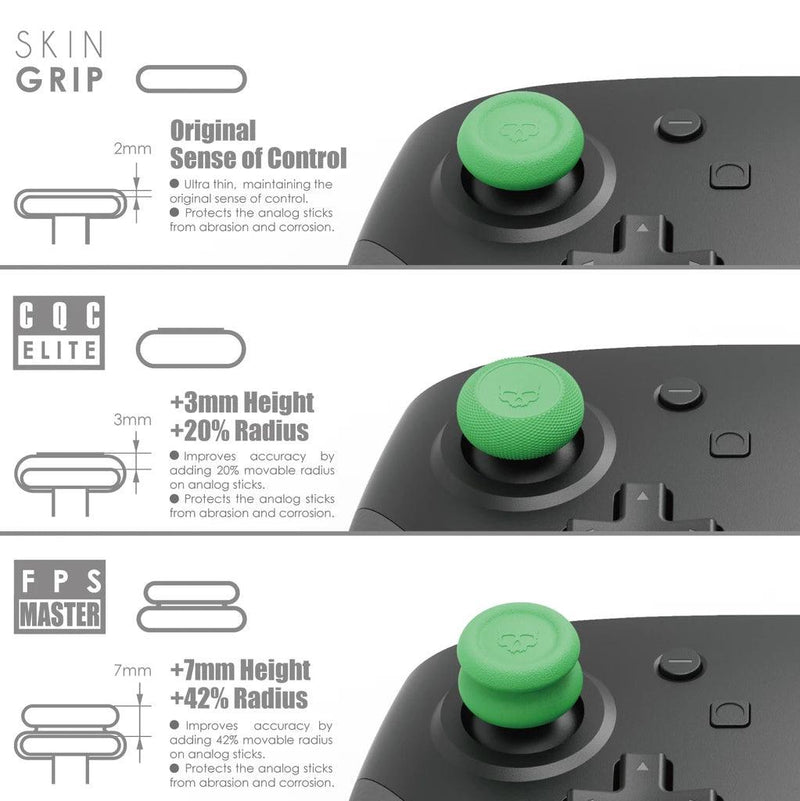 SKULL & CO.  NSW THUMB GRIP FOR SWITCH PRO/PS4/PS5 CONTROLLER (NEON GREEN/PINK) (SET OF 6) - DataBlitz